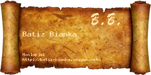 Batiz Bianka névjegykártya